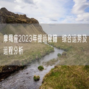 摩羯座2023年提运秘籍  综合运势及运程分析