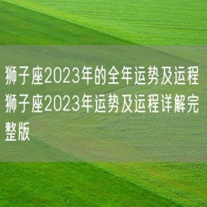 狮子座2023年的全年运势及运程 狮子座2023年运势及运程详解完整版