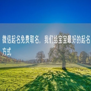 微信起名免费取名，我们给宝宝最好的起名方式