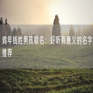 鸡年钱姓男孩取名：好听有意义的名字推荐