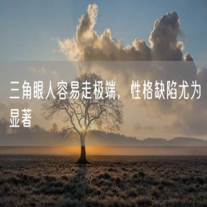 三角眼人容易走极端，性格缺陷尤为显著