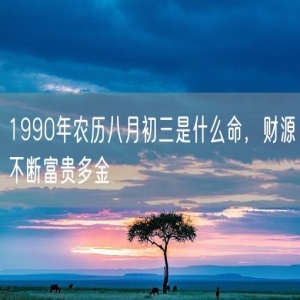 1990年农历八月初三是什么命，财源不断富贵多金