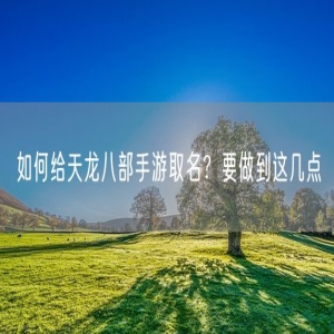 如何给天龙八部手游取名？要做到这几点