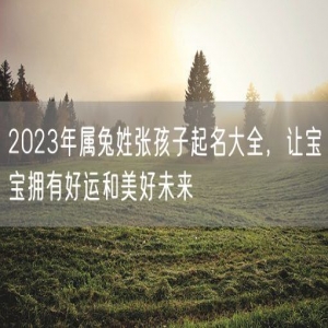 2023年属兔姓张孩子起名大全，让宝宝拥有好运和美好未来