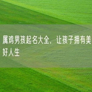 属鸡男孩起名大全，让孩子拥有美好人生