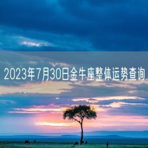 2023年7月30日金牛座整体运势查询