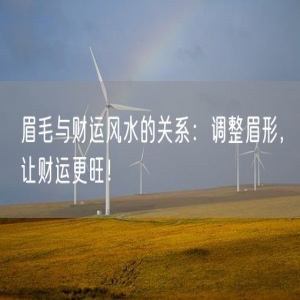 眉毛与财运风水的关系：调整眉形，让财运更旺！