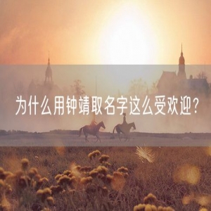 为什么用钟靖取名字这么受欢迎？
