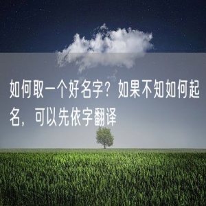 如何取一个好名字？如果不知如何起名，可以先依字翻译