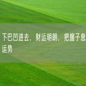 下巴凹进去，财运明朗，把握子息运势