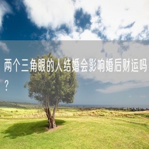两个三角眼的人结婚会影响婚后财运吗？