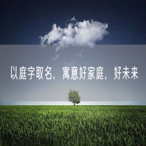 以庭字取名，寓意好家庭，好未来