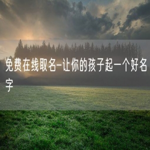 免费在线取名-让你的孩子起一个好名字
