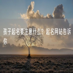 孩子起名要注意什么？起名网站告诉你