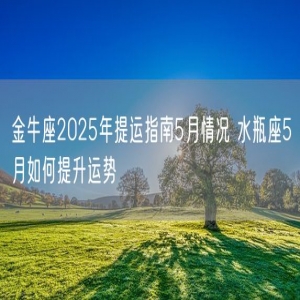 金牛座2025年提运指南5月情况 水瓶座5月如何提升运势