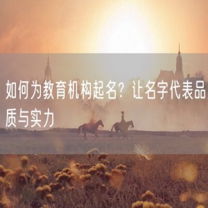 如何为教育机构起名？让名字代表品质与实力