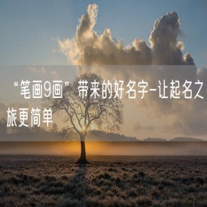 “笔画9画”带来的好名字-让起名之旅更简单