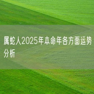 属蛇人2025年本命年各方面运势分析