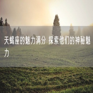 天蝎座的魅力满分 探索他们的神秘魅力
