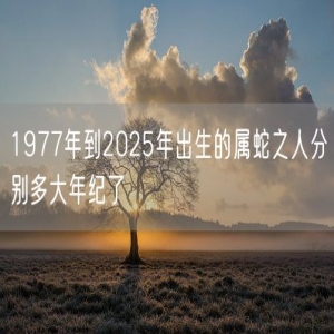 1977年到2025年出生的属蛇之人分别多大年纪了