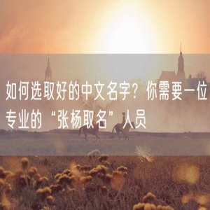 如何选取好的中文名字？你需要一位专业的“张杨取名”人员