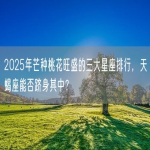2025年芒种桃花旺盛的三大星座排行，天蝎座能否跻身其中？