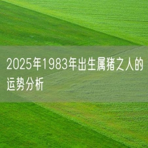 2025年1983年出生属猪之人的运势分析