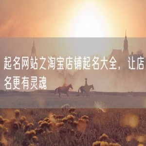 起名网站之淘宝店铺起名大全，让店名更有灵魂