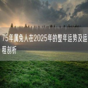 75年属兔人在2025年的整年运势及运程剖析