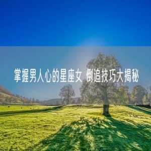 掌握男人心的星座女 倒追技巧大揭秘